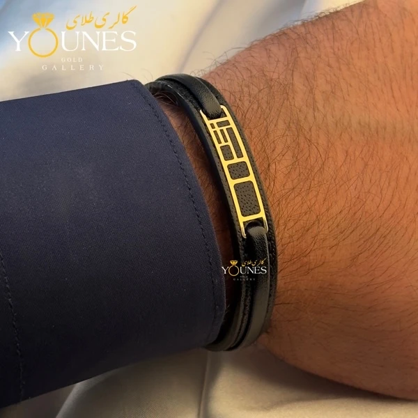 دستبند طلا چرم مردانه L182
